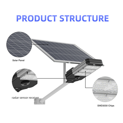 Commercial Solar Powered LED Street Lights Lamp 150W 3.2V 40000mA Battery